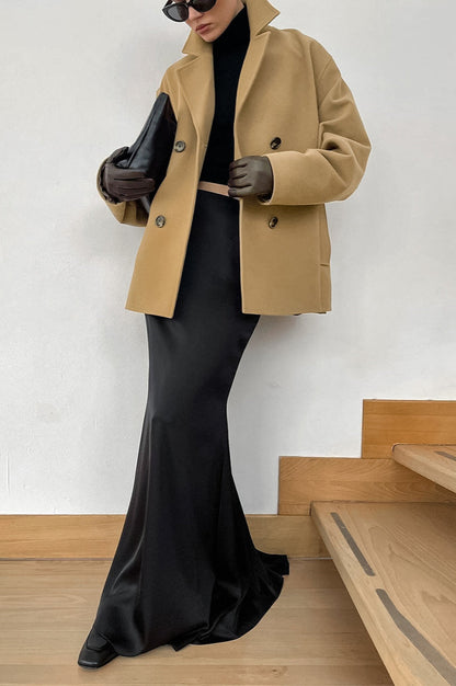 Loose Wool Lapel Coat