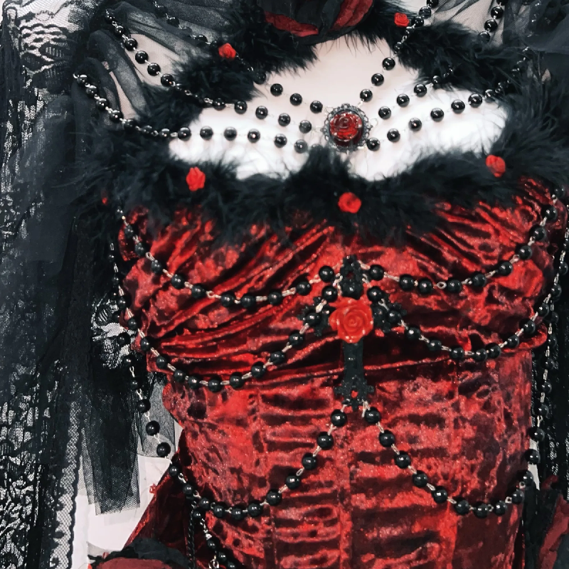 Ruched long sleeve flower applique beaded maxi dress