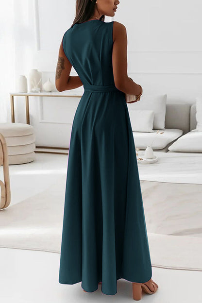 Tie Waist Wrap Maxi Dress