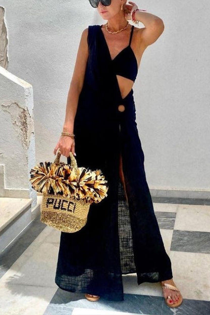 Tulle hoop kaftan dress with bra