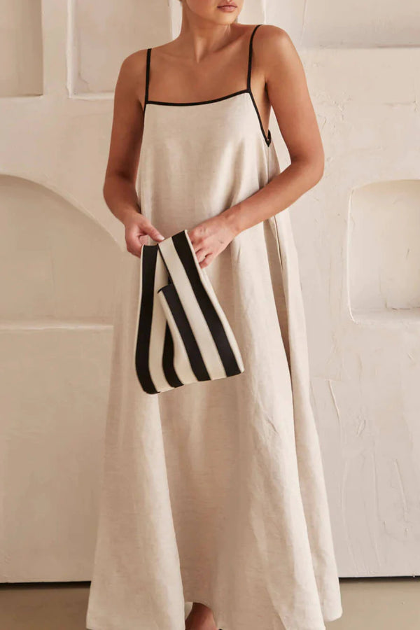 Classic Holiday Style Contrasting Suspender Dress