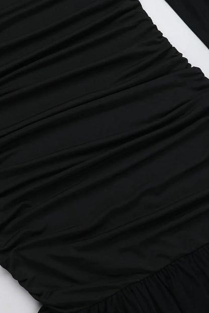 Fall New Slim-Fit Pleated Off-Shoulder  Party Dress