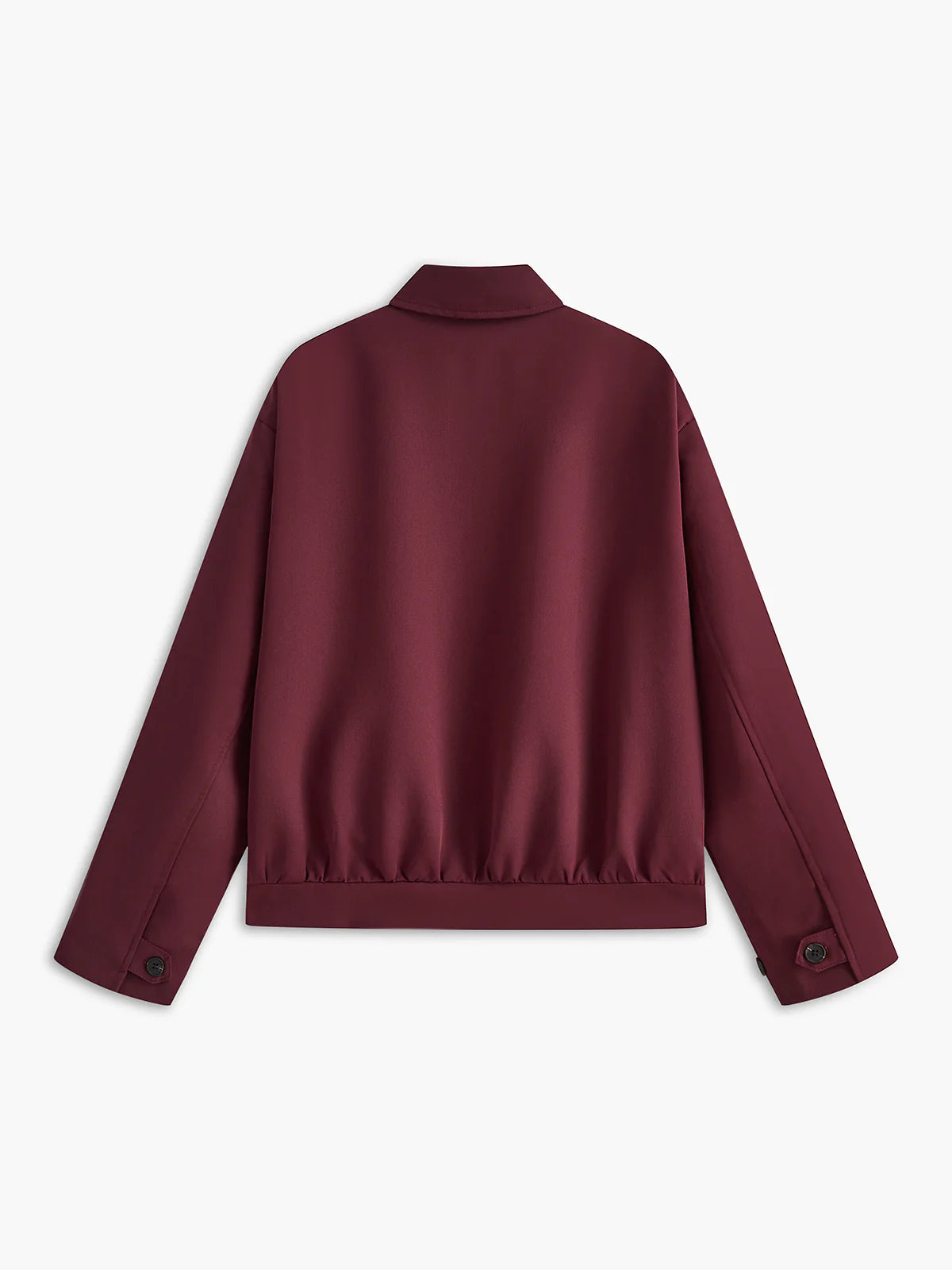 Vintage Lapel Zipper Burgundy Jacket