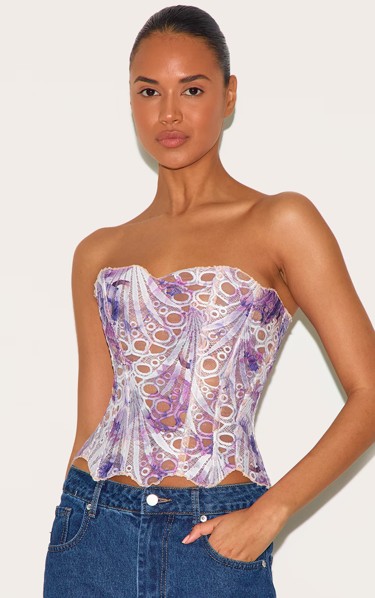Maci | Lace Tie Corset Top