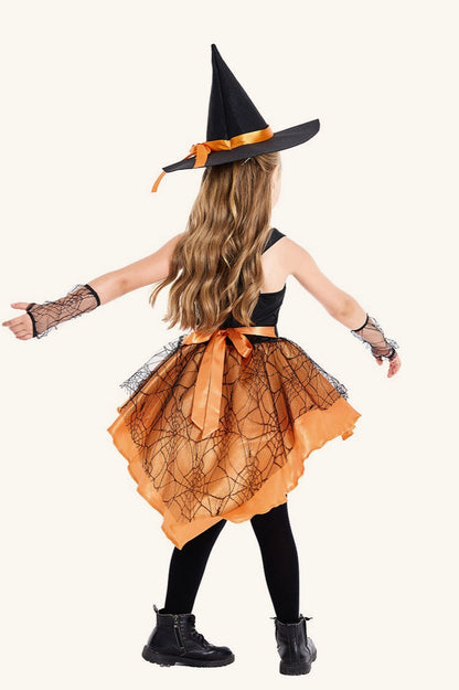Orange Witch Dress Kid Halloween Costume