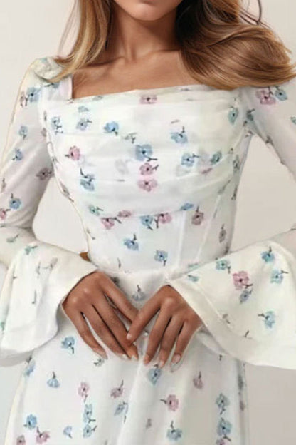 Off-Shoulder Waist-Cinched Solid Party Dress