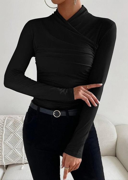 Chic Pleated Long Sleeve Top