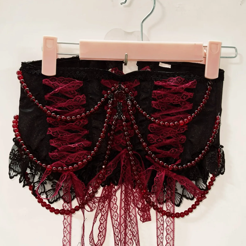 Beaded lace hem corset top