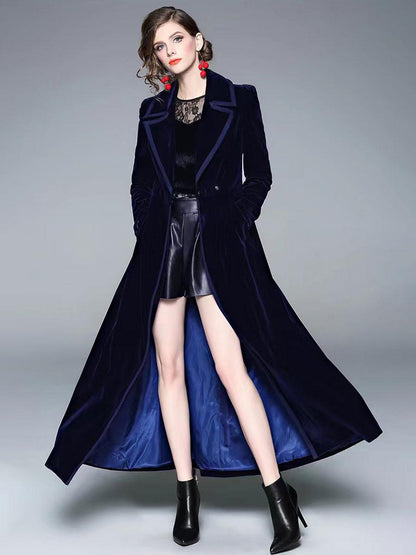 Women's Wrap Coat Turndown Collar Retro Burgundy Winter Outerwear