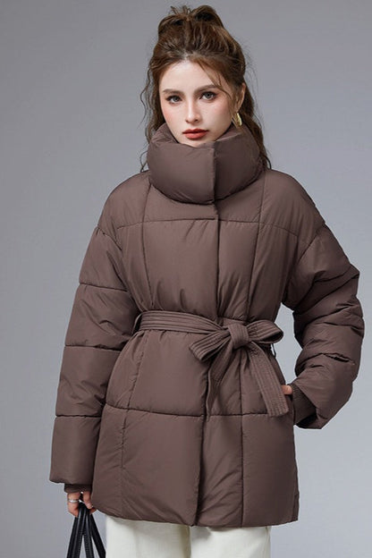 Warm Casual Cropped Cotton Puffer Jacket