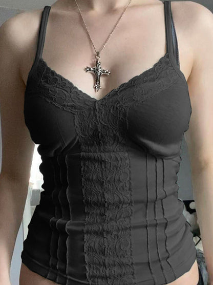Lace V-Neck Divider Cami Top