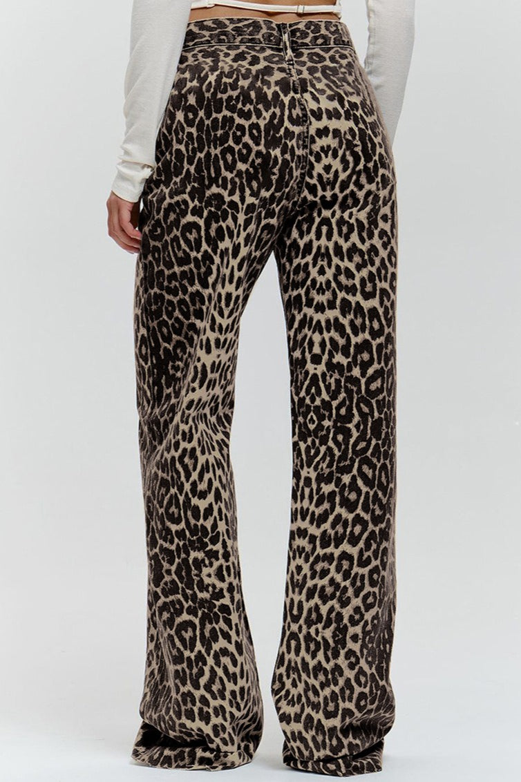 American Retro Leopard High Waist Pant