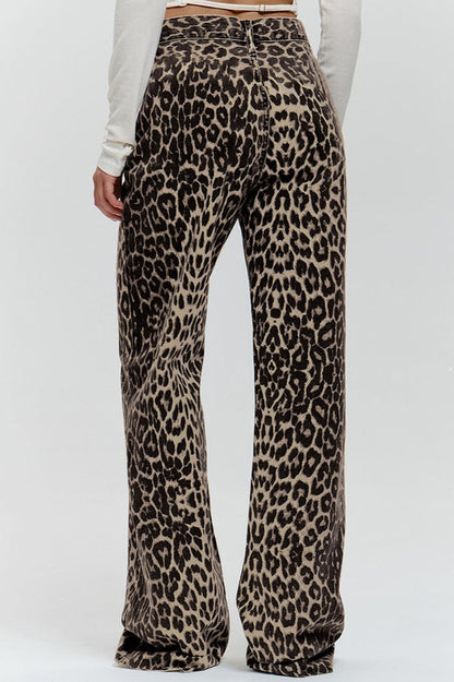 American Retro Leopard High Waist Pant