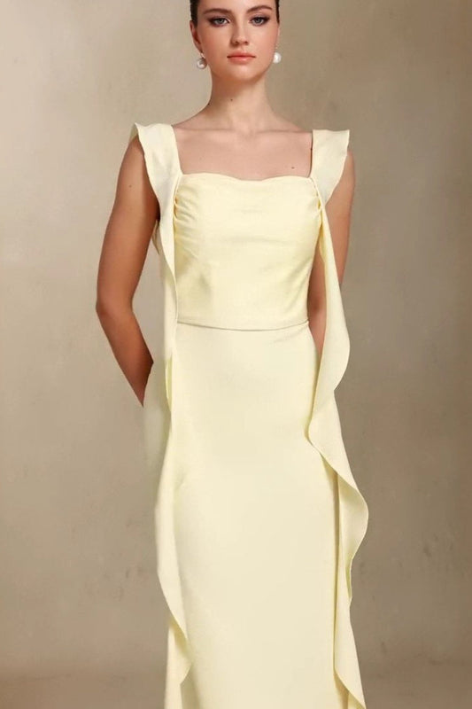 Elegant U Neck Sash Maxi Mermaid Prom Dress