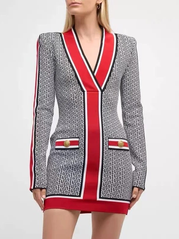 Print Red And Black Dress