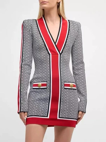 Print Red And Black Dress