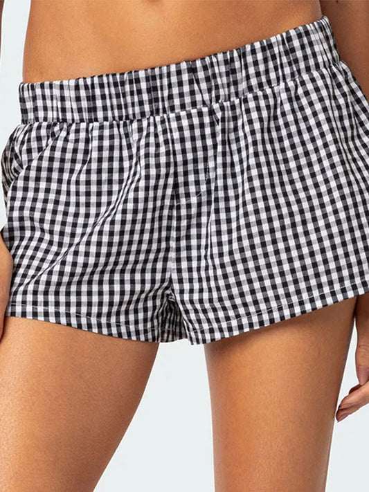 Solid color striped print Shorts