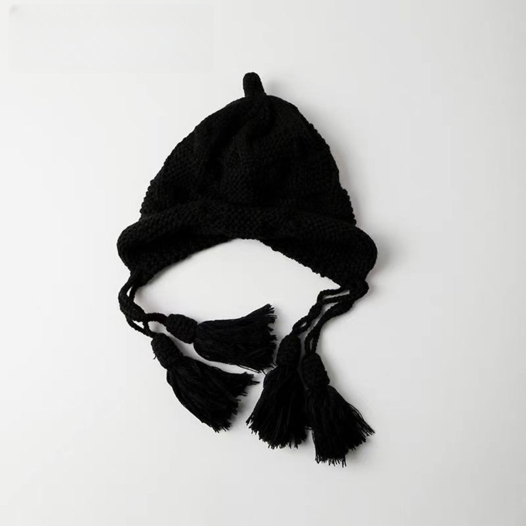 Faux Fur Pom Pom Knit Hat