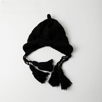 Faux Fur Pom Pom Knit Hat