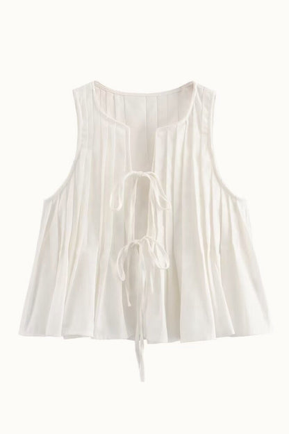 Tie Strap Sleeveless Top High Waist Skirt Set