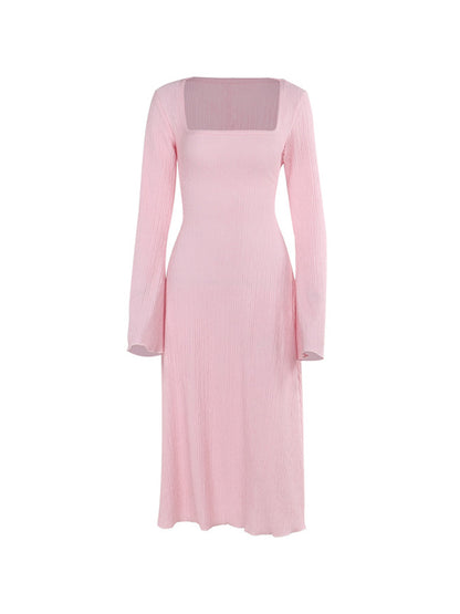 Elegant Slim-Fitting Long Sleeves Maxi Dresses