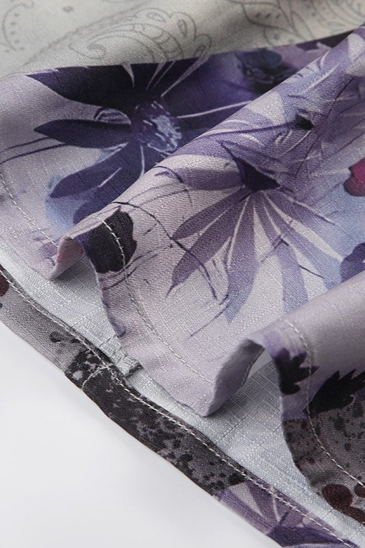 Vintage Botanical Print Bodycon Maxi Skirt