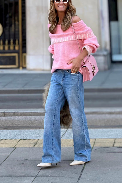 Blanket Stitch Jumper - Light Pink