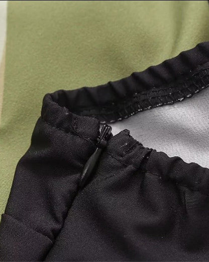 Backless Wrap Chest Printed Slim Sleeveless Long Dress