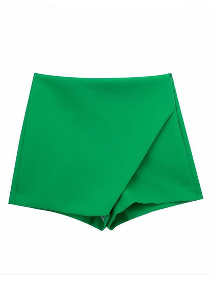 High Waist Plain Skorts Skirt