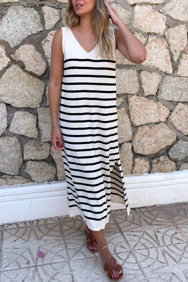 Fine Line Fluid Knit Dress