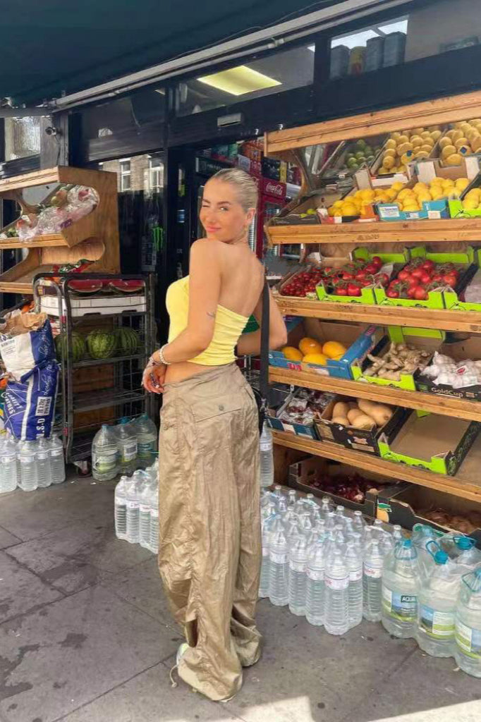 Summer Loose Fit Drawstring Parachute Cargo Pant