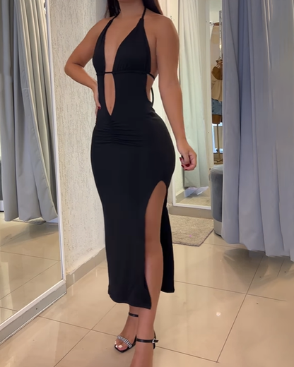 Hollow Waist and Beautiful Back Slim Dress(Pre-Sale)