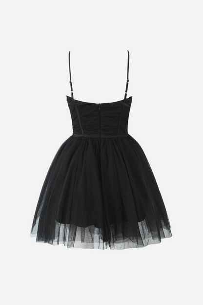 Myrna Bowknot Mesh Mini Slip Dress