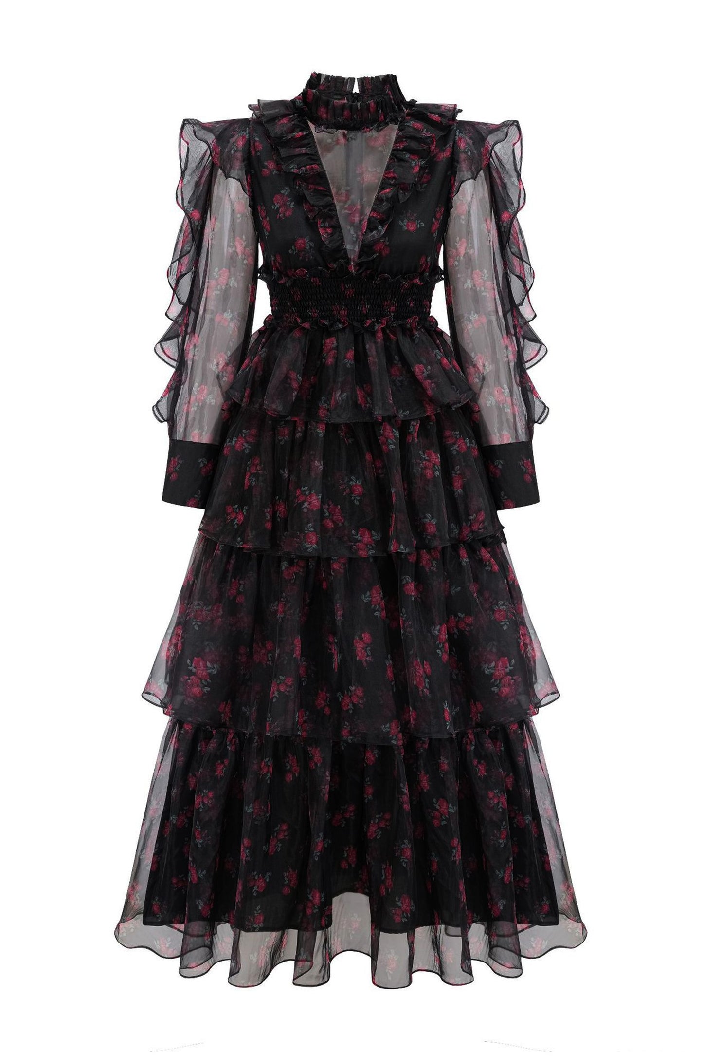 Bowman Black Floral Mesh Dress
