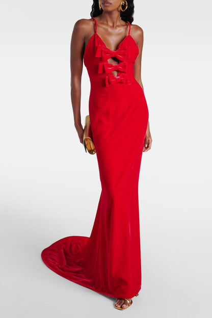 Apphia Bow Trim Cami Maxi Dress