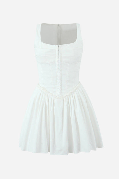 Sleeveless Bustier Pleated Mini Dress