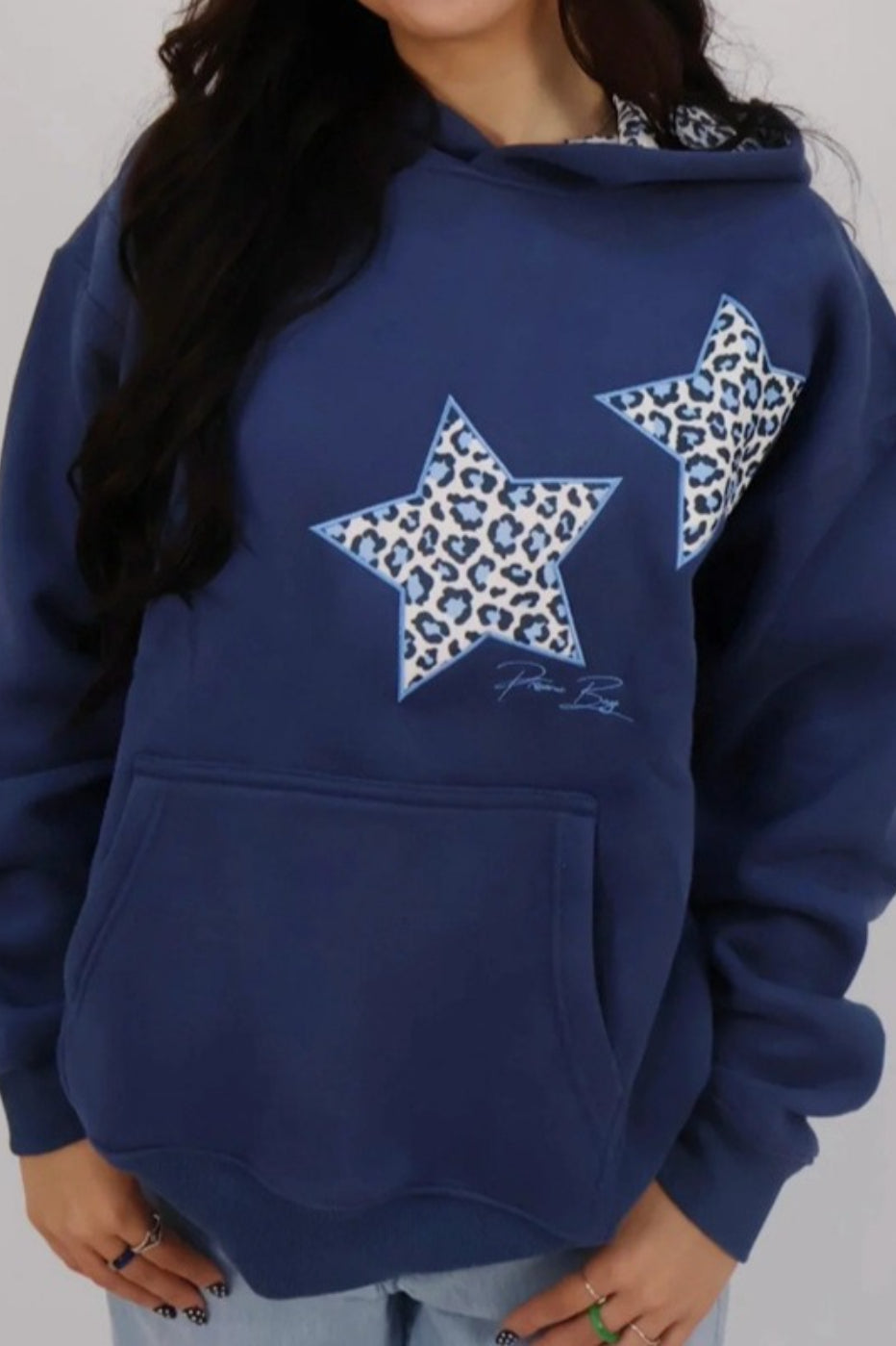 Star Embroidered Pullover Hoodie