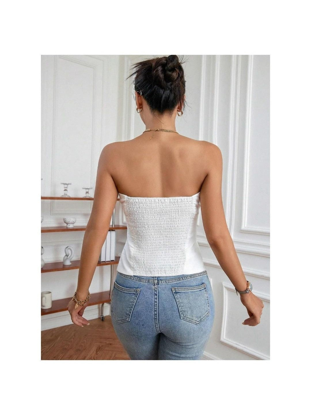 Bandeau Stretchable Tube Asymmetric Top