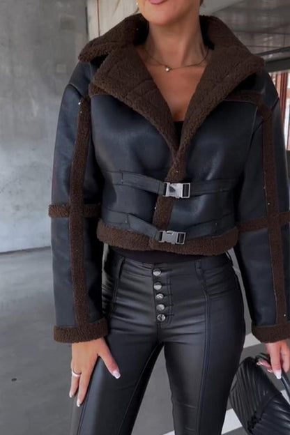 Venezia Buttoned Fur Long Sleeve Coat