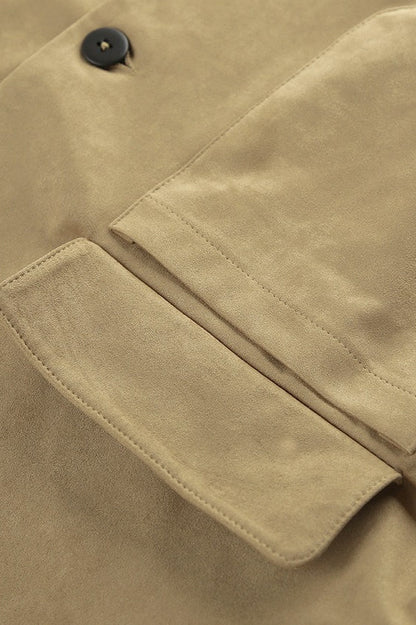Casual Brown Suede Jacket