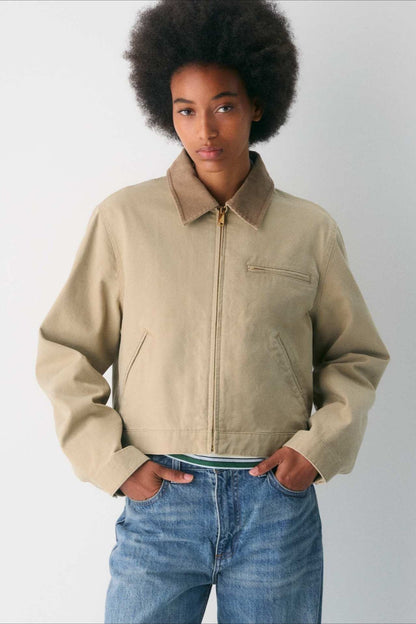 Cropped Utility Workwear Jacket