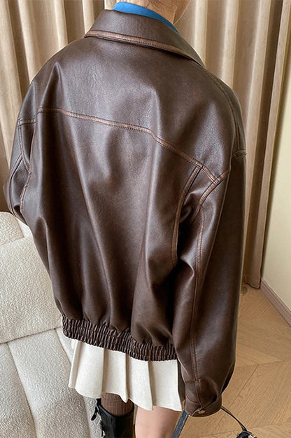 Vintage Modern Oversized Leather Coat