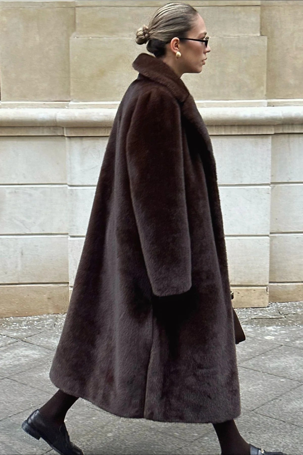 Belted Longline Faux Fur Insulated Overcoat