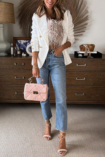 Meridress Strapless Faux Feather Crop Top