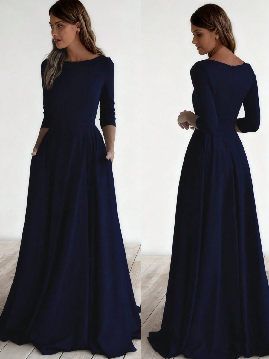 Simplicity Long Sleeve Parties Maxi Dresses