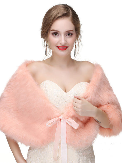 Faux Fur Wedding Shawl Shrug Bridal Wrap For Winter