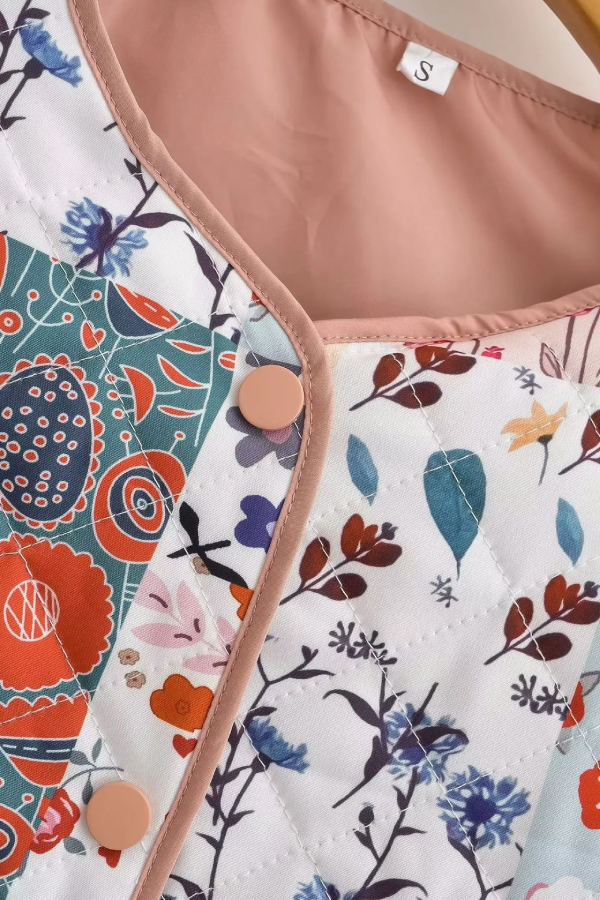 Colorblock Printed Cotton Jacket