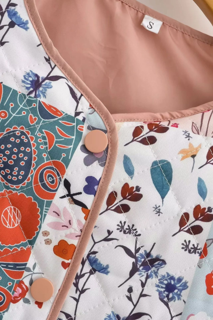 Colorblock Printed Cotton Jacket