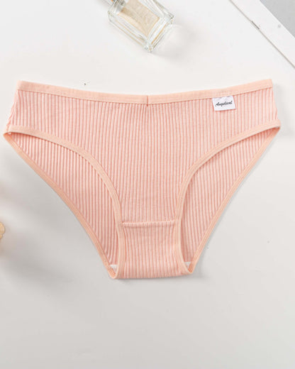 Mid-Waist High-Elastic Butt-Lifting Ribbed Underwear Women