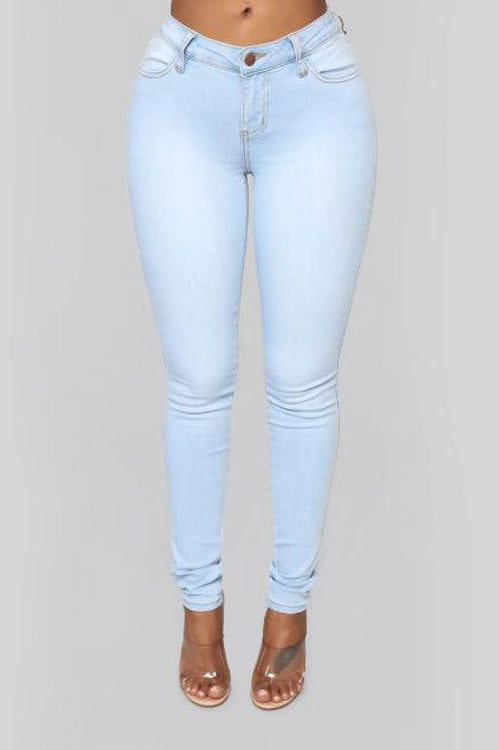 High Waist White Skinny Jeans